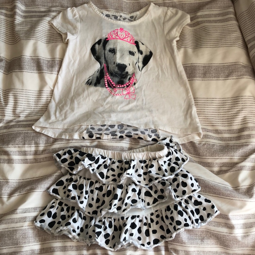 2T Dalmatian Shirt and Skirt